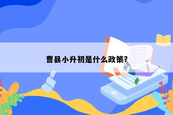 曹县小升初是什么政策?