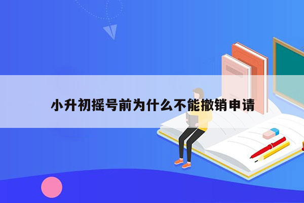 小升初摇号前为什么不能撤销申请