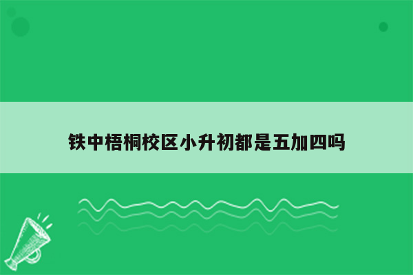 铁中梧桐校区小升初都是五加四吗