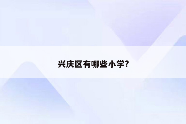 兴庆区有哪些小学?