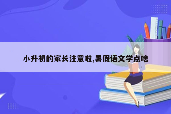 小升初的家长注意啦,暑假语文学点啥