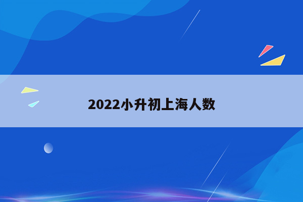 2022小升初上海人数