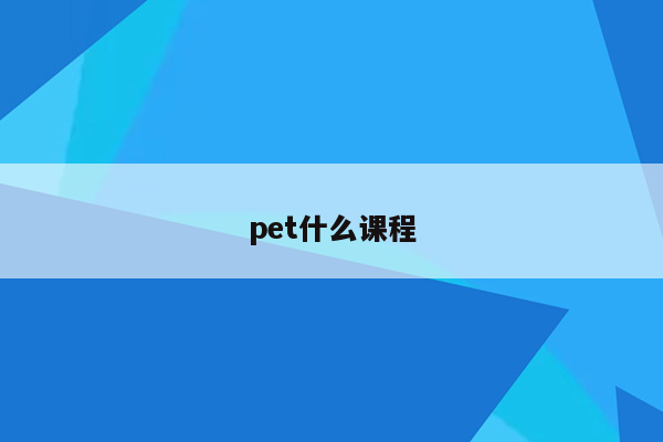 pet什么课程