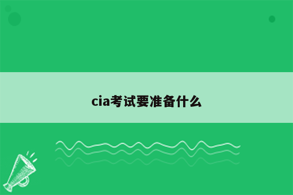 cia考试要准备什么