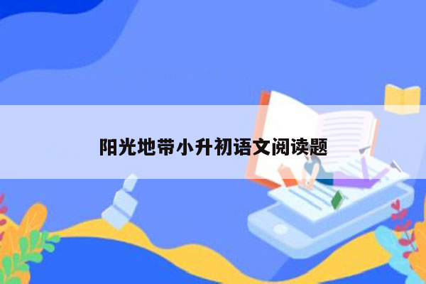 阳光地带小升初语文阅读题