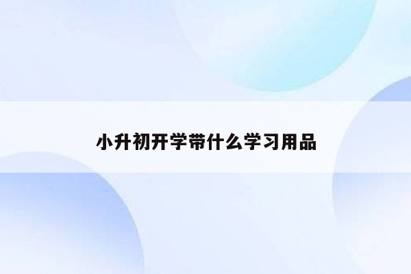 小升初开学带什么学习用品