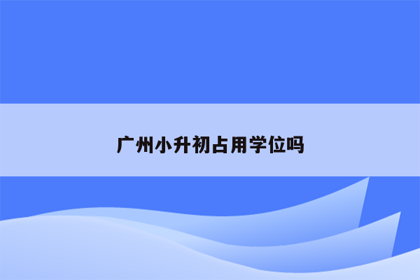 广州小升初占用学位吗