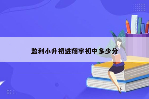 监利小升初进翔宇初中多少分