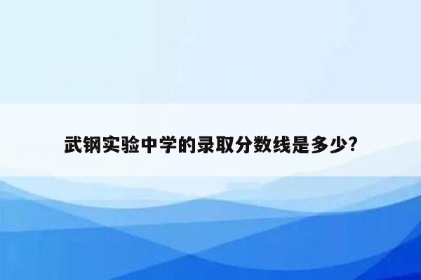 武钢实验中学的录取分数线是多少?