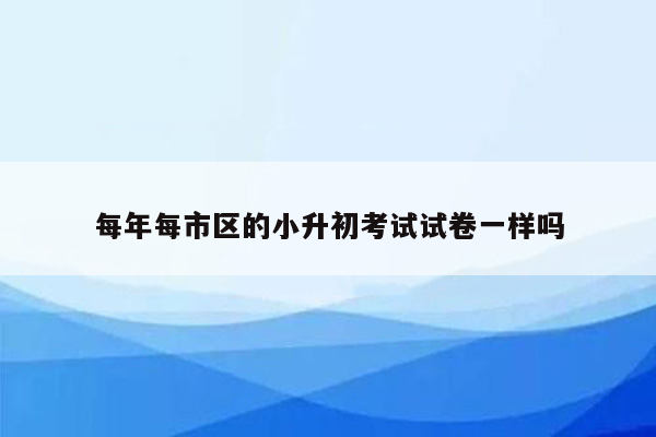 每年每市区的小升初考试试卷一样吗