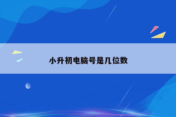 小升初电脑号是几位数