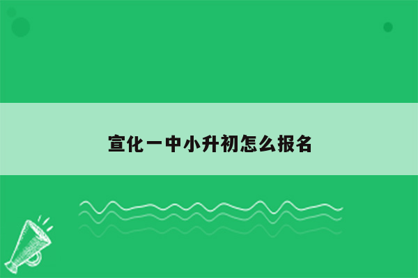 宣化一中小升初怎么报名