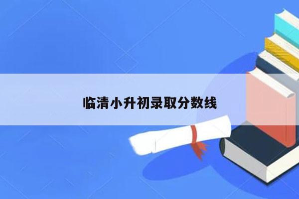 临清小升初录取分数线