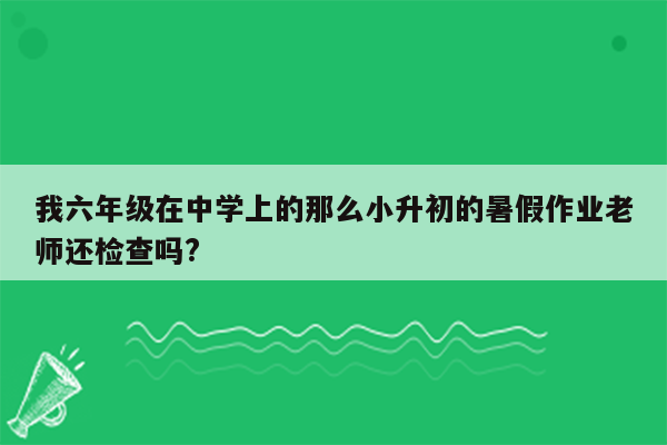 我六年级在中学上的那么小升初的暑假作业老师还检查吗?