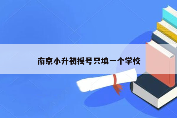 南京小升初摇号只填一个学校