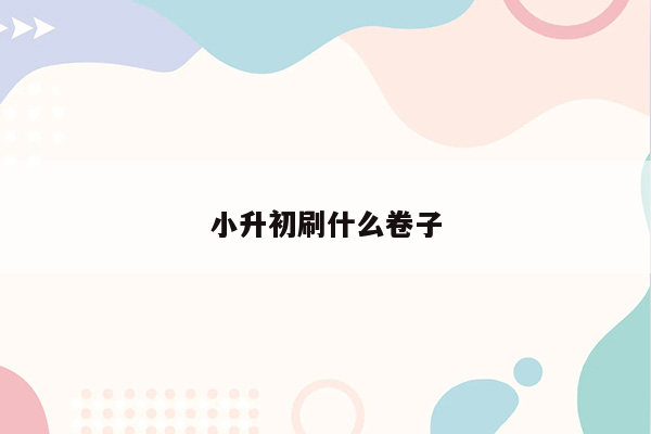 小升初刷什么卷子