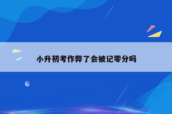 小升初考作弊了会被记零分吗