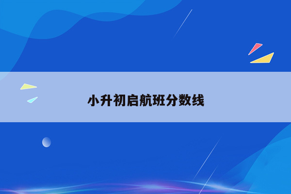 小升初启航班分数线