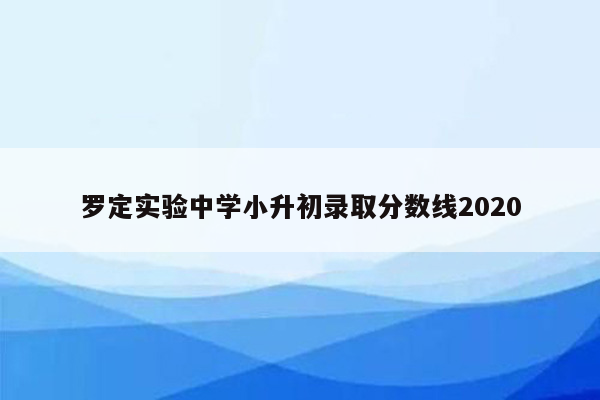 罗定实验中学小升初录取分数线2020