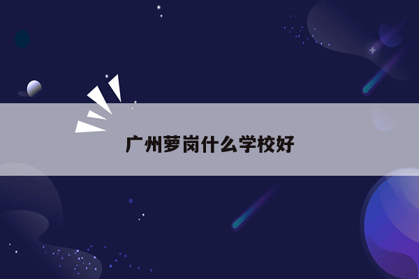 广州萝岗什么学校好