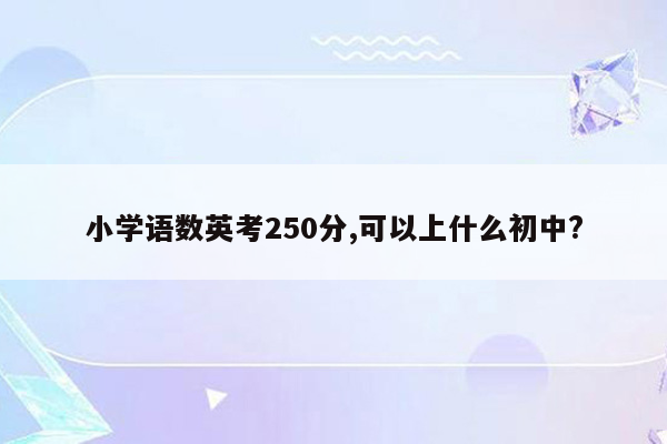 小学语数英考250分,可以上什么初中?