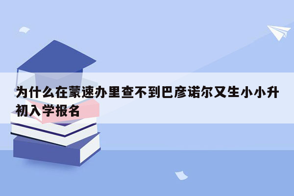 为什么在蒙速办里查不到巴彦诺尔又生小小升初入学报名