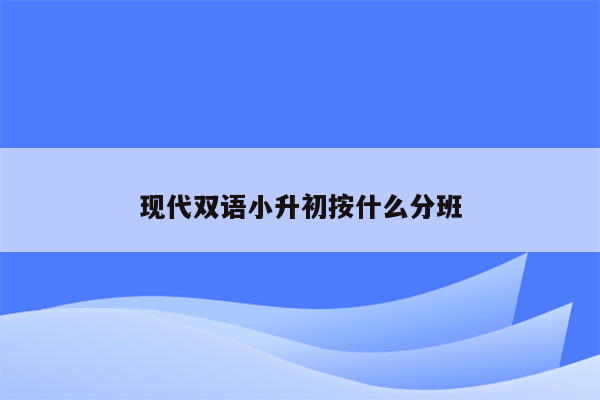 现代双语小升初按什么分班