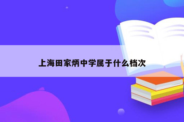 上海田家炳中学属于什么档次