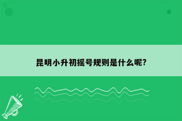 昆明小升初摇号规则是什么呢?