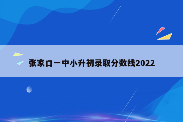 张家口一中小升初录取分数线2022