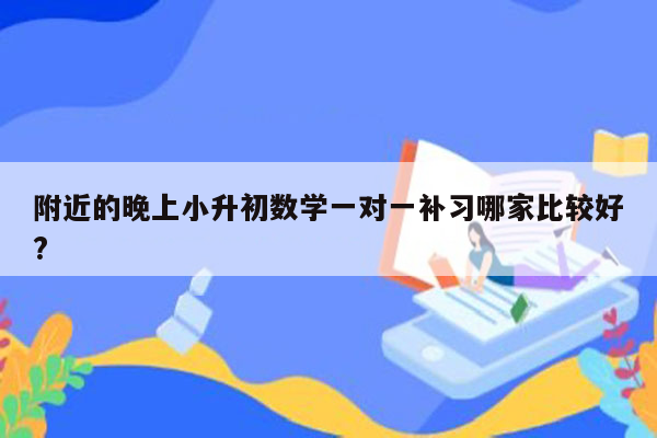 附近的晚上小升初数学一对一补习哪家比较好?