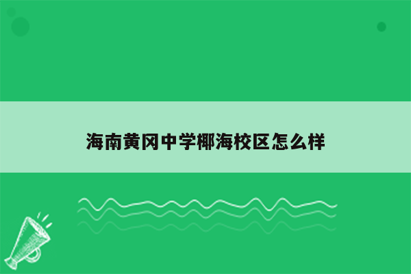 海南黄冈中学椰海校区怎么样