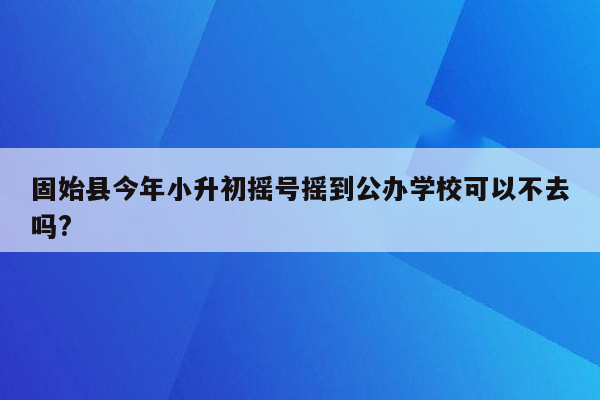 固始县今年小升初摇号摇到公办学校可以不去吗?