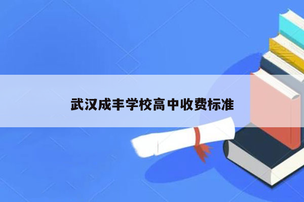 武汉成丰学校高中收费标准