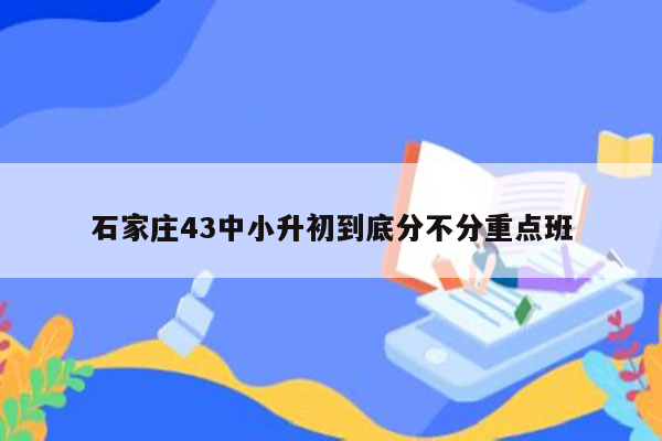 石家庄43中小升初到底分不分重点班