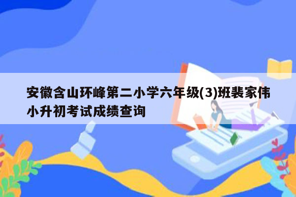 安徽含山环峰第二小学六年级(3)班裴家伟小升初考试成绩查询