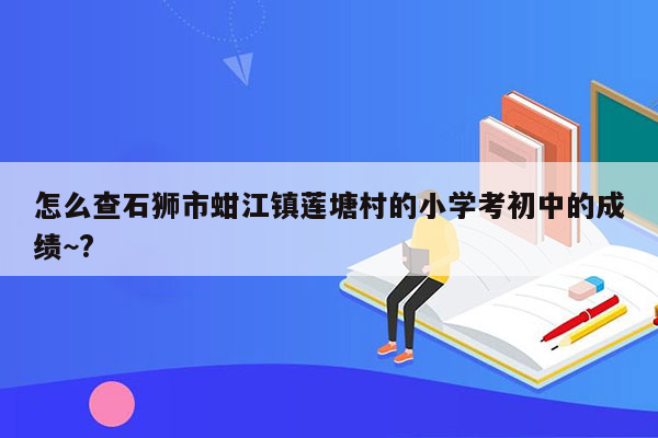 怎么查石狮市蚶江镇莲塘村的小学考初中的成绩~?