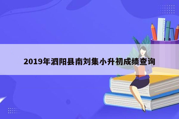 2019年泗阳县南刘集小升初成绩查询