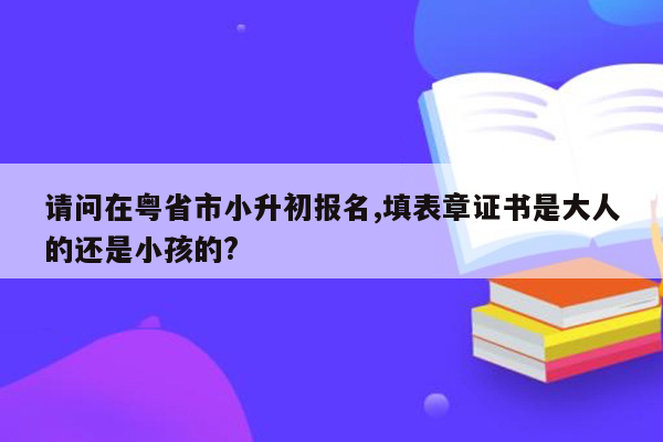 请问在粤省市小升初报名,填表章证书是大人的还是小孩的?