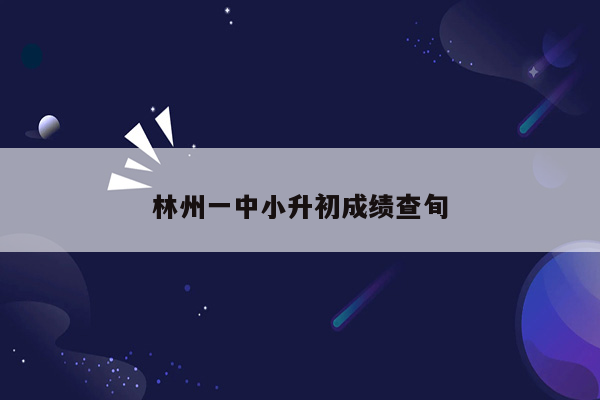 林州一中小升初成绩查旬