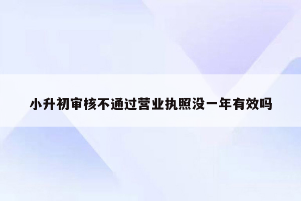 小升初审核不通过营业执照没一年有效吗