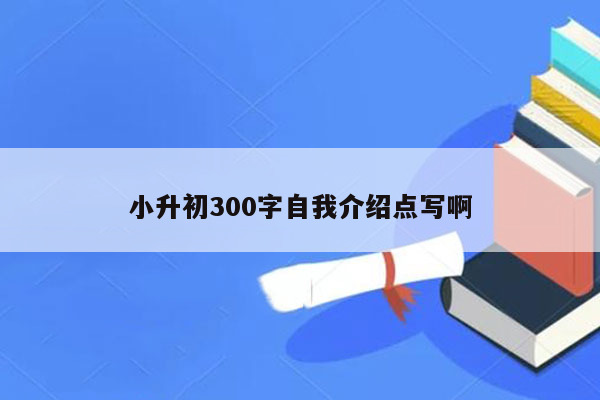 小升初300字自我介绍点写啊