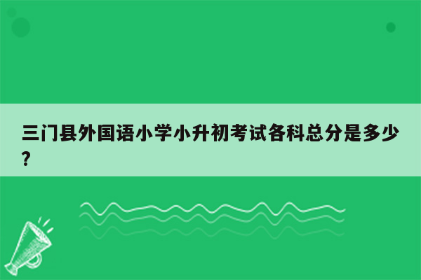 三门县外国语小学小升初考试各科总分是多少?