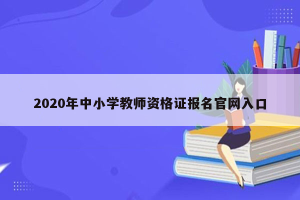 2020年中小学教师资格证报名官网入口