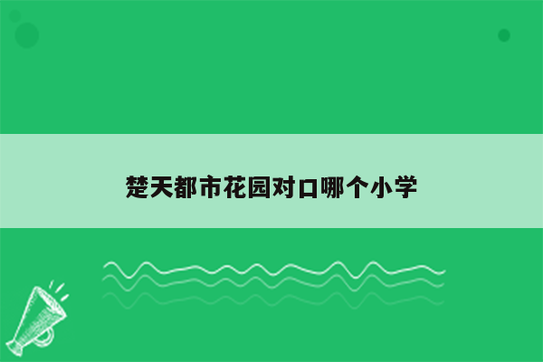 楚天都市花园对口哪个小学