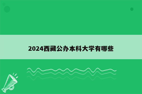 2024西藏公办本科大学有哪些