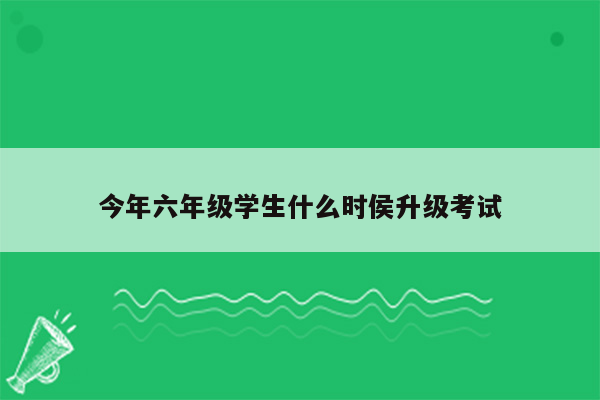 今年六年级学生什么时侯升级考试