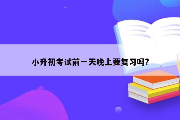 小升初考试前一天晚上要复习吗?