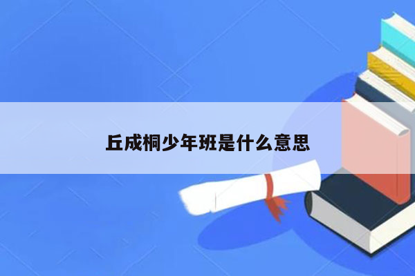 丘成桐少年班是什么意思