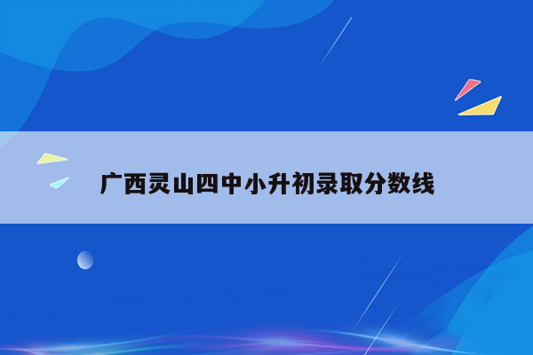 广西灵山四中小升初录取分数线